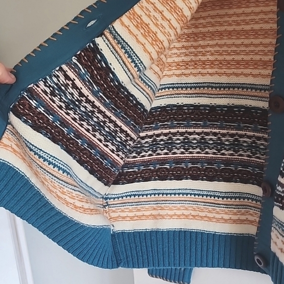 NWT Sundance Fair isle Scandinavian Wool Cardigan Sweater size Large - Picture 8 of 10